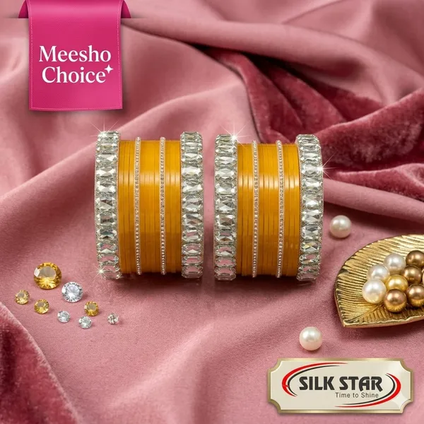 Silk_Star_Premium_Mango_Orange_And_Clear_Faceted_Plastic_Bangle_Set_For_Women