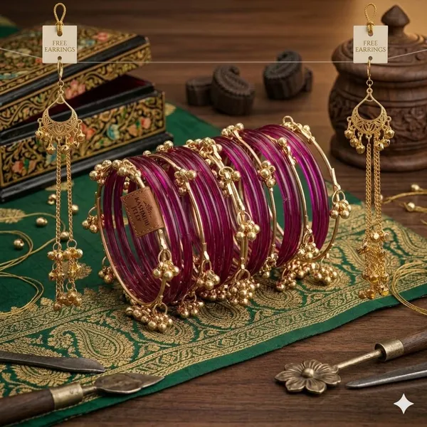 Silk_Star_Premium_20-Piece_Strawberry_Jelly_And_Kashmiri_Bangle_Set_With_Free_Matching_Earrings
