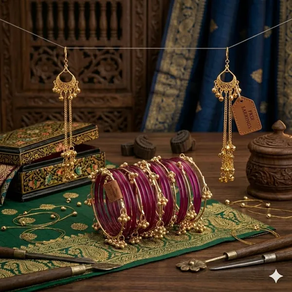Silk_Star_Premium_20-Piece_Strawberry_Jelly_And_Kashmiri_Bangle_Set_With_Free_Matching_Earrings