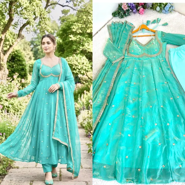 Presenting_By_New_Party_Wear_Look_Fendi_Satin__Gown_With_Dupatta_,_pant_,_3MM_Rembo_sequence_with_Zari_