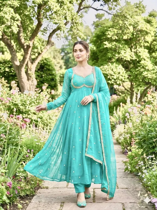 Presenting_By_New_Party_Wear_Look_Fendi_Satin__Gown_With_Dupatta_,_pant_,_3MM_Rembo_sequence_with_Zari_