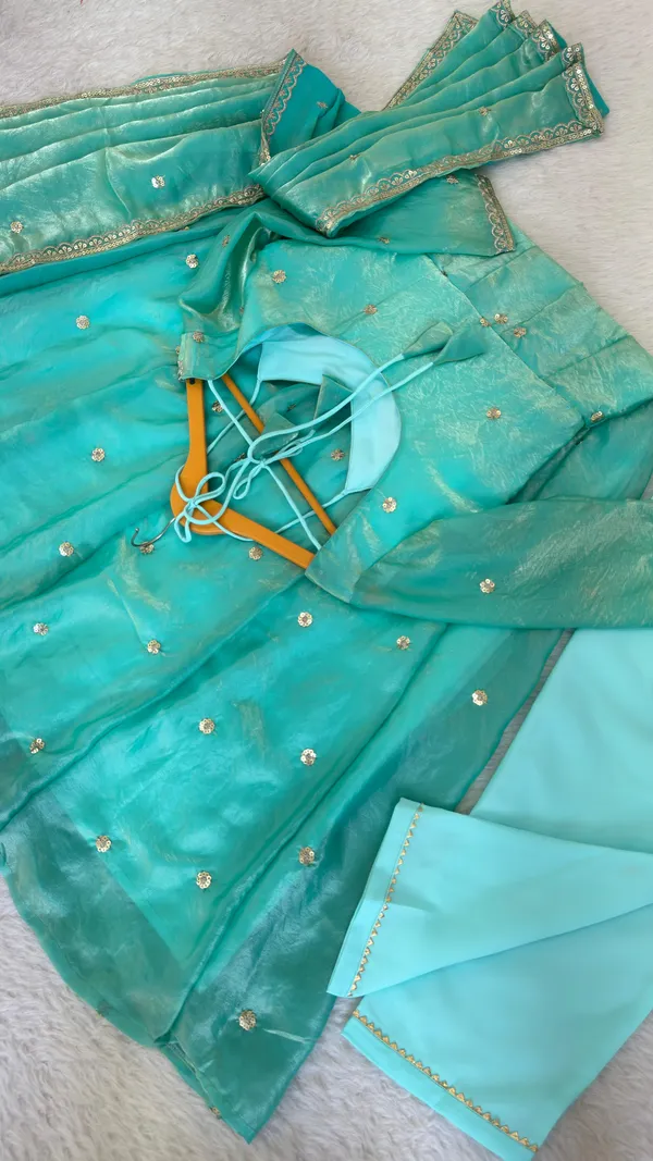 Presenting_By_New_Party_Wear_Look_Fendi_Satin__Gown_With_Dupatta_,_pant_,_3MM_Rembo_sequence_with_Zari_