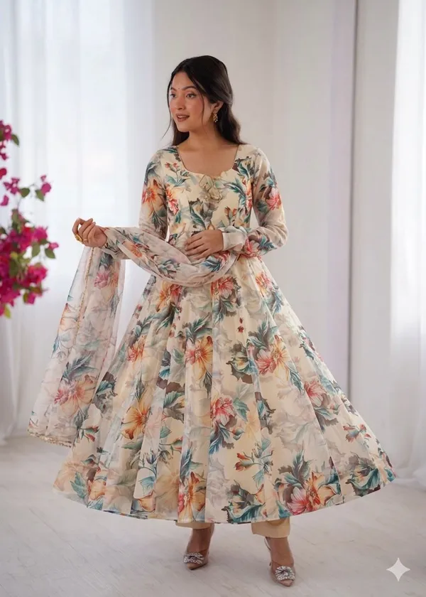 Presenting_By_New_Party_Wear_Look_Organza_Taby_Silk_Gown_With_Dupatta_,_bottom_