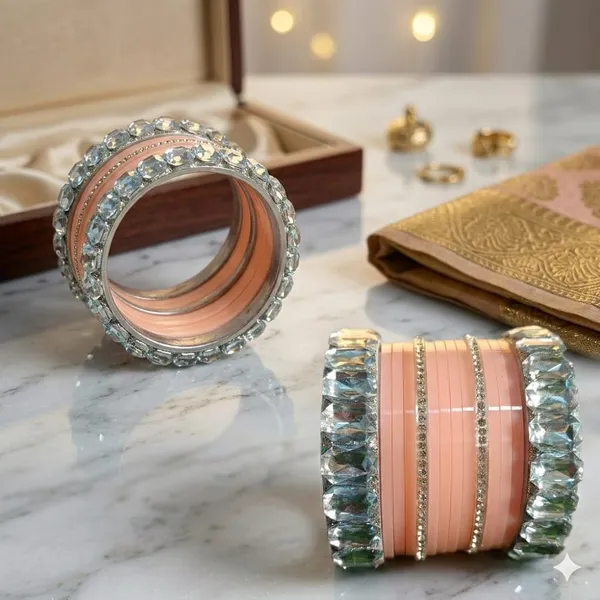 Silk_Star_Radiant_Peach_And_Crystal_Statement_Bangle_Set