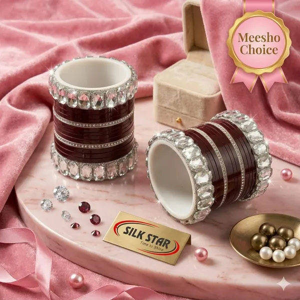 Silk_Star_Luxury_Maroon_And_Silver_Crystal_Bangle_Set