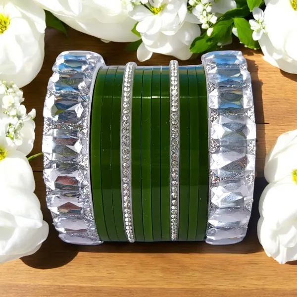 Silk_Star_Emerald_Green_And_Crystal_Statement_Bangle_Set_,_Festive_Bridal_Kada_Chooda