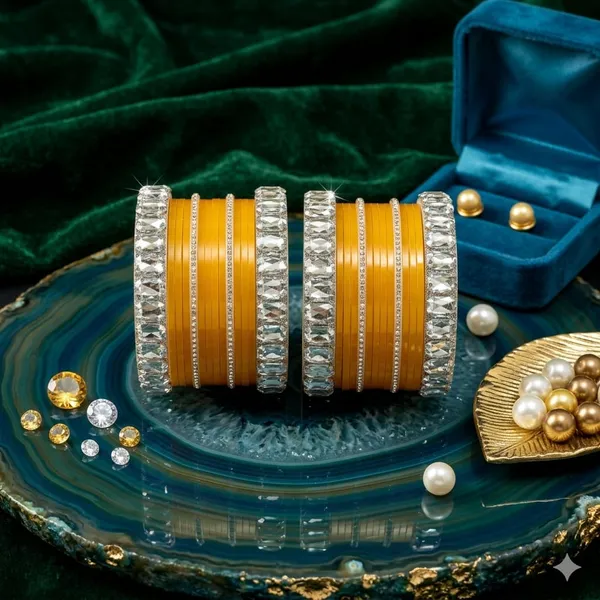 Silk_Star_Premium_Mango_Orange_And_Clear_Faceted_Plastic_Bangle_Set_For_Women
