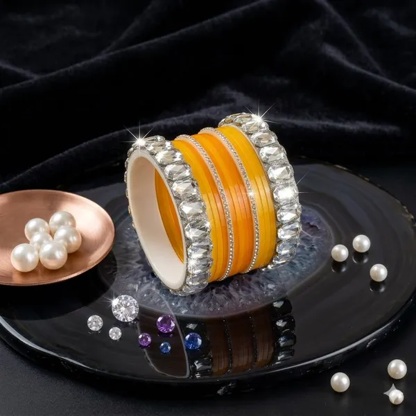 Silk_Star_Premium_Mango_Orange_And_Clear_Faceted_Plastic_Bangle_Set_For_Women