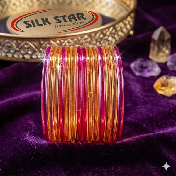Silk_Star_Radiant_Pani_Chudi_Bangle_Set_(14_Pcs)_And_Dual-Tone_Pink_And_Amber