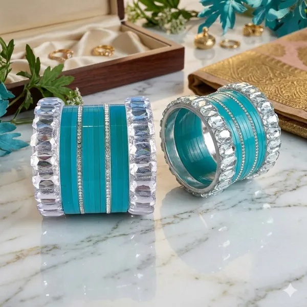 Silk_Star_Premium_Teal_And_Crystal_Studded_Kada_Set