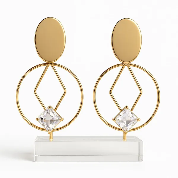 Elegant_Gold_Plated_Drop_Earrings_With_Crystal_Square_Pendant_Modern_Geometric_Design_Fashion_Jewellery_For_Women