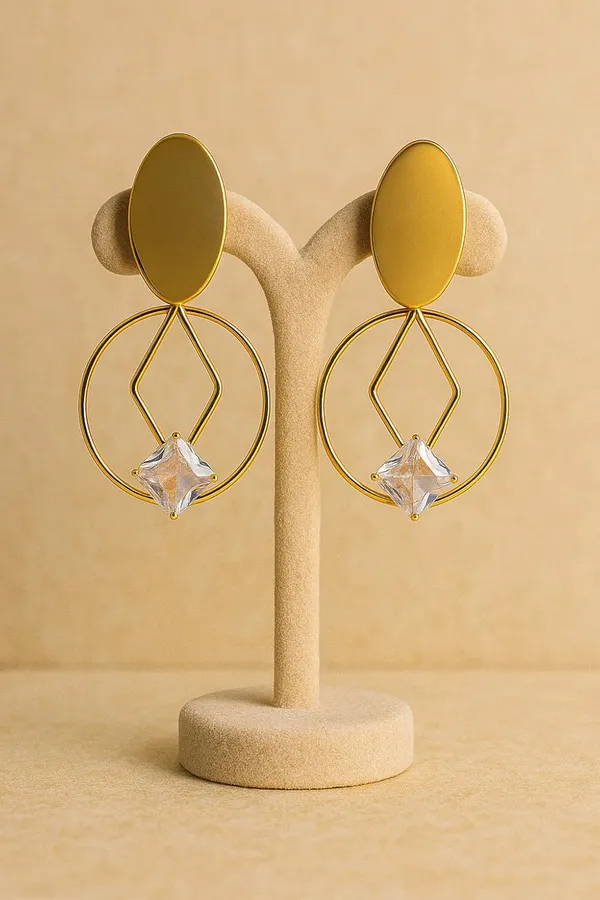 Elegant_Gold_Plated_Drop_Earrings_With_Crystal_Square_Pendant_Modern_Geometric_Design_Fashion_Jewellery_For_Women