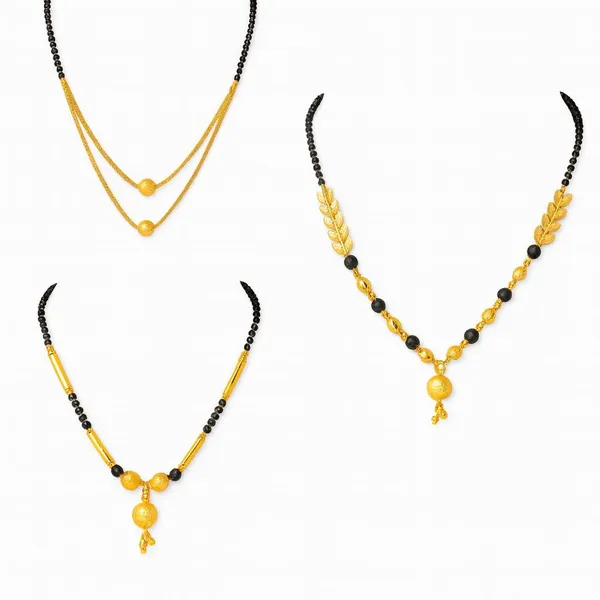Gold_And_Black_Beaded_Mangalsutra_Necklace_Set_Traditional_Indian_Jewellery_3_Piece_Collection