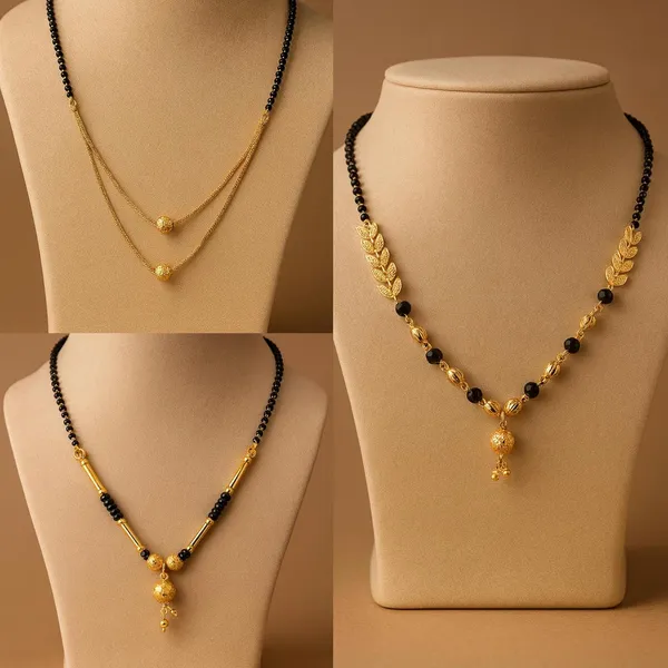 Gold_And_Black_Beaded_Mangalsutra_Necklace_Set_Traditional_Indian_Jewellery_3_Piece_Collection
