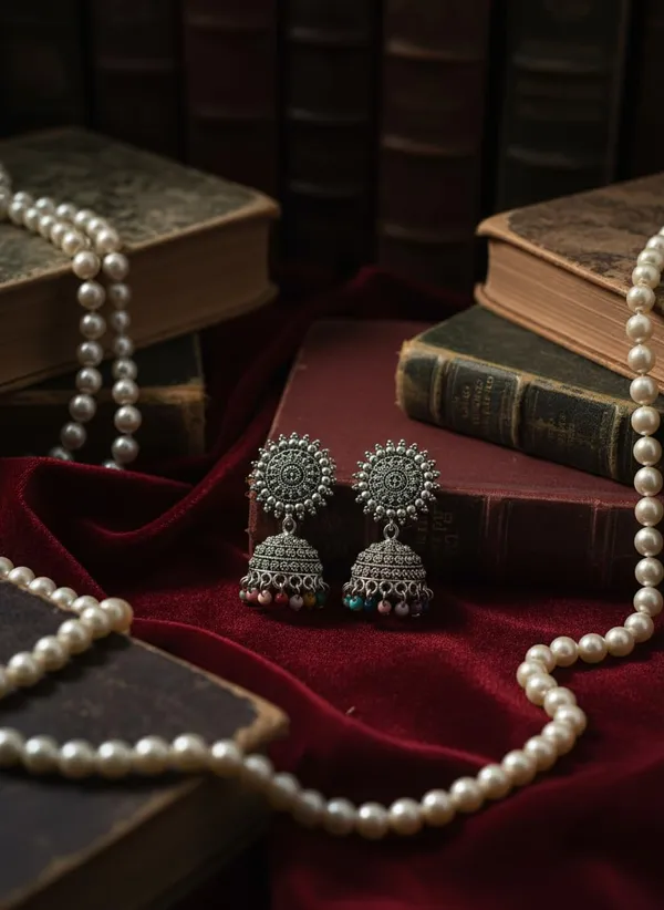 Oxidised_Silver_Jhumka_Earrings_Combo_Ethnic_Boho_Style_For_Women