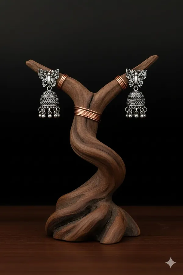 Oxidised_Silver_Jhumka_Earrings_Combo_Ethnic_Boho_Style_For_Women