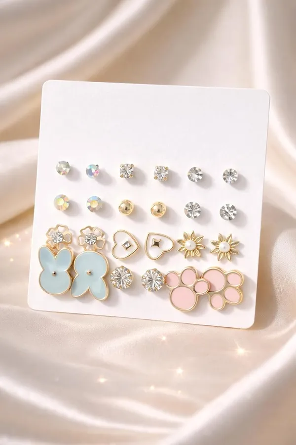 Korean_12_Pcs_Stud_Earrings_Combo