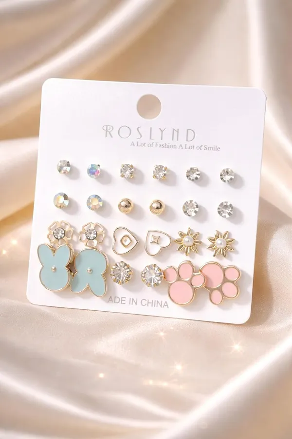 Korean_12_Pcs_Stud_Earrings_Combo