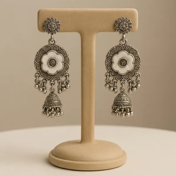 Oxidised_Silver_Jhumka_Earrings_Combo_Ethnic_Boho_Style_For_Women