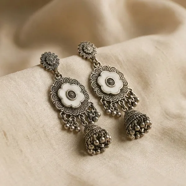 Oxidised_Silver_Jhumka_Earrings_Combo_Ethnic_Boho_Style_For_Women
