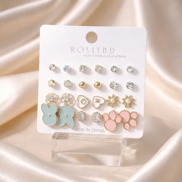 Korean_12_Pcs_Stud_Earrings_Combo