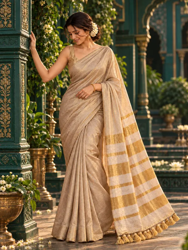 Crush_Tissue_Beige_and_Gold_Saree