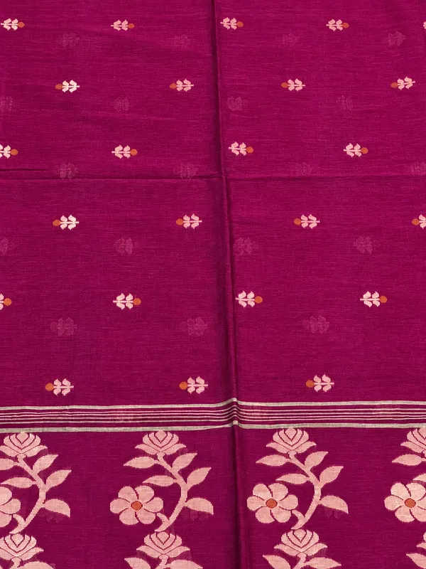 Dhoop_Chhaon_-_Masrise_Cotton_Magenta_Jamdani_Saree