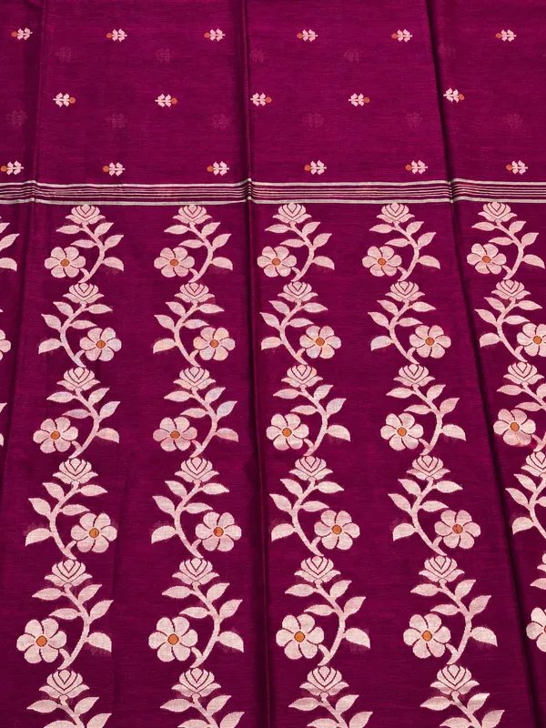 Dhoop_Chhaon_-_Masrise_Cotton_Magenta_Jamdani_Saree