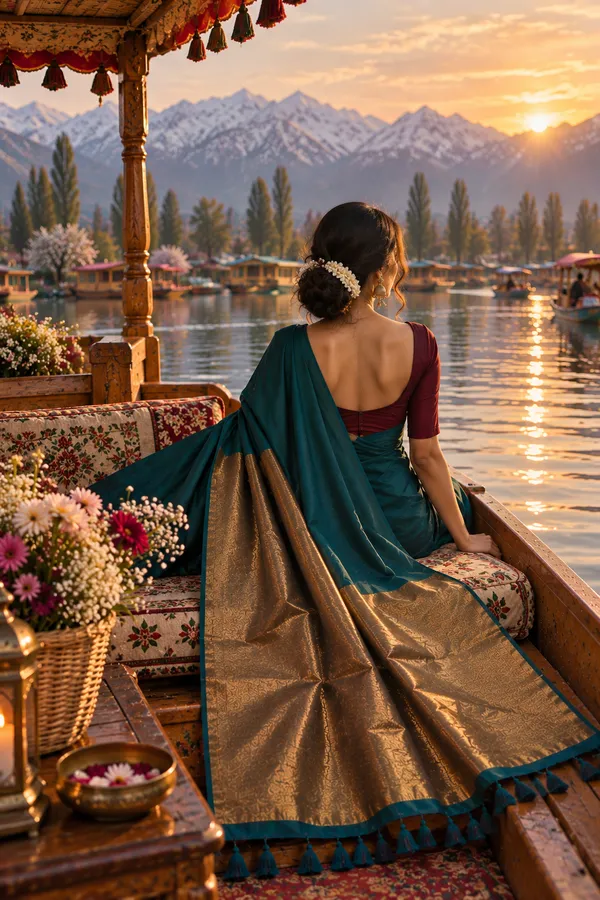 Pure_Cotton_Teal_Blue_Golden_Zari_Pallu_Saree