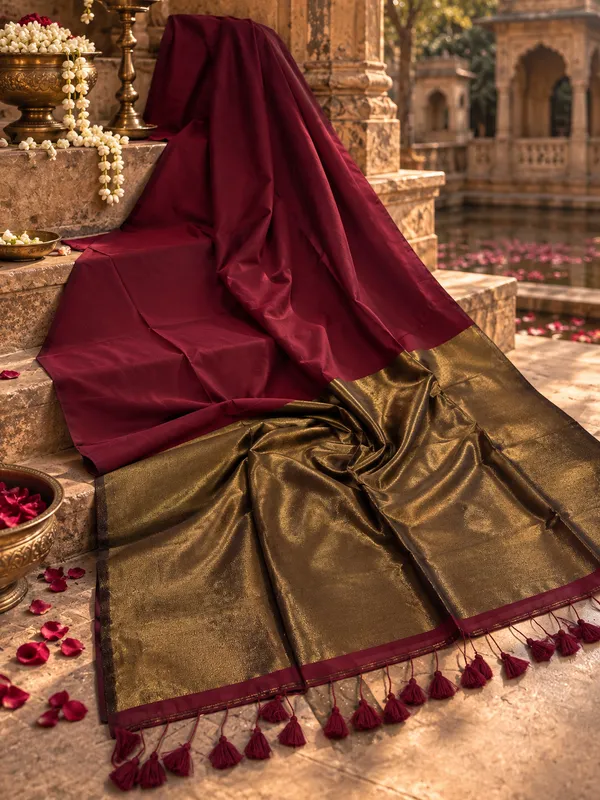 Pure_Cotton_Wine_Maroon_Golden_Zari_Pallu_Saree