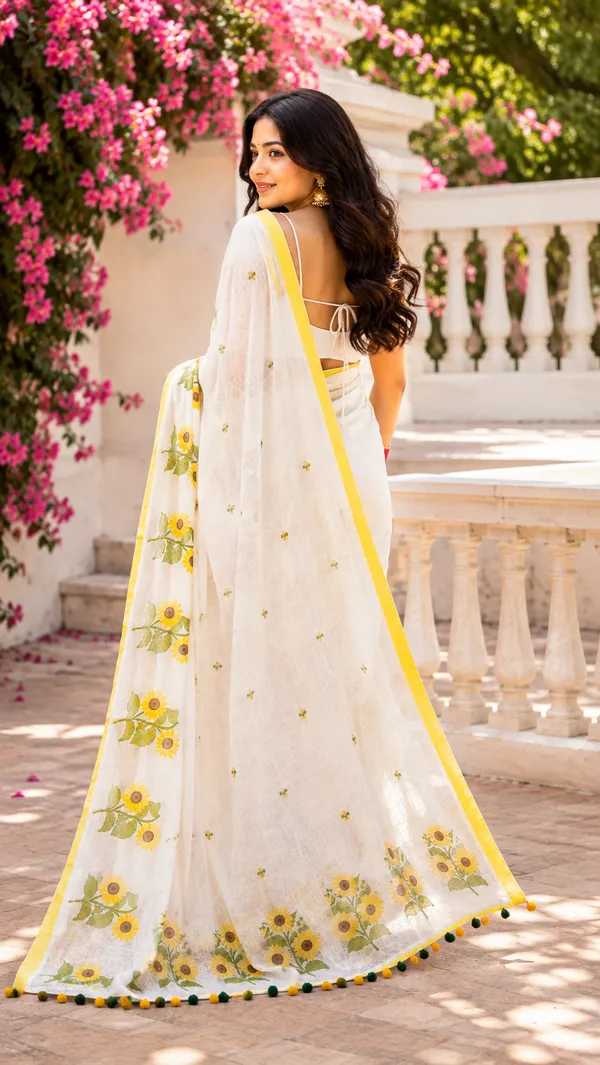 Surajmukhi_-_White_Mul_Cotton_Saree_with_Sunflower_Embroidery