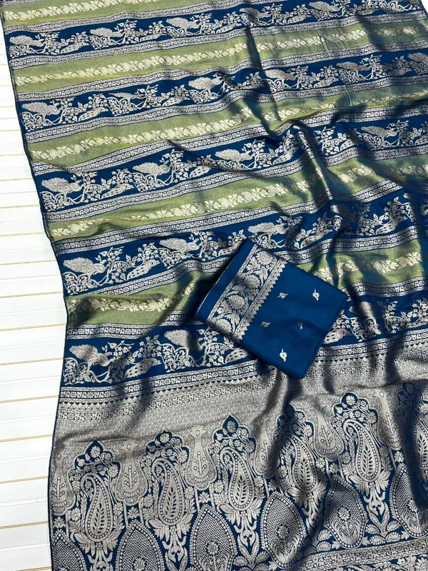 Royal_Blue_Peacock_Vine_Chinya_Tisu_Silk_Saree_With_Rich_Jacquard_Pallu_And_Unstitched_Blouse