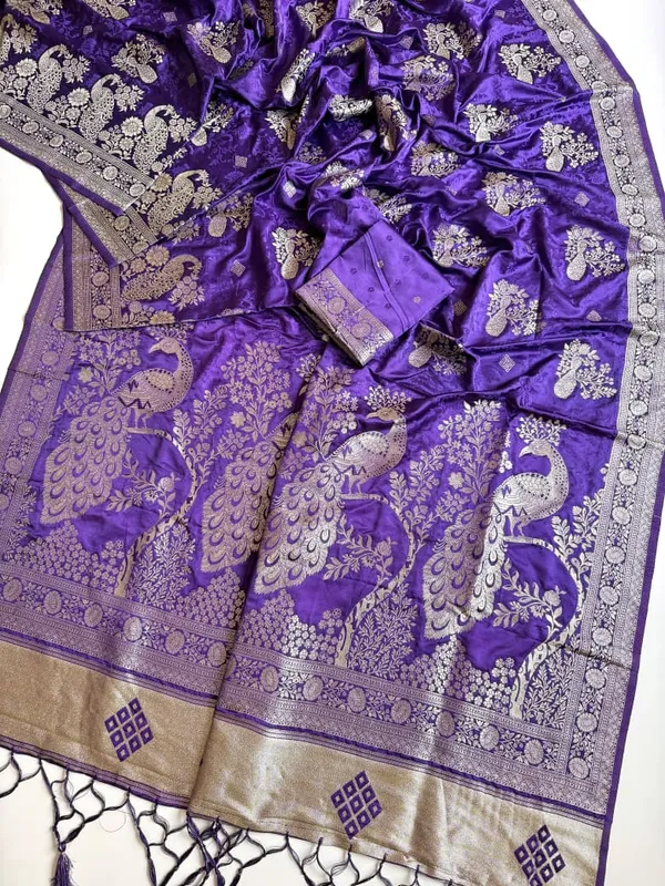 Royal_Purple_Peacock_Jacquard_Satin_Silk_Saree_With_Rich_Pallu_Unstitched_Running_Blouse