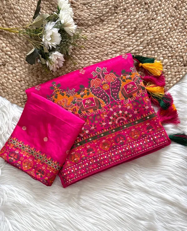 Premium_Fuchsia_Pink_Kashmiri_Woven_Rajwadi_Pashmina_Dola_Silk_Saree_With_Tassel_Pallu_Unstitched_Blouse
