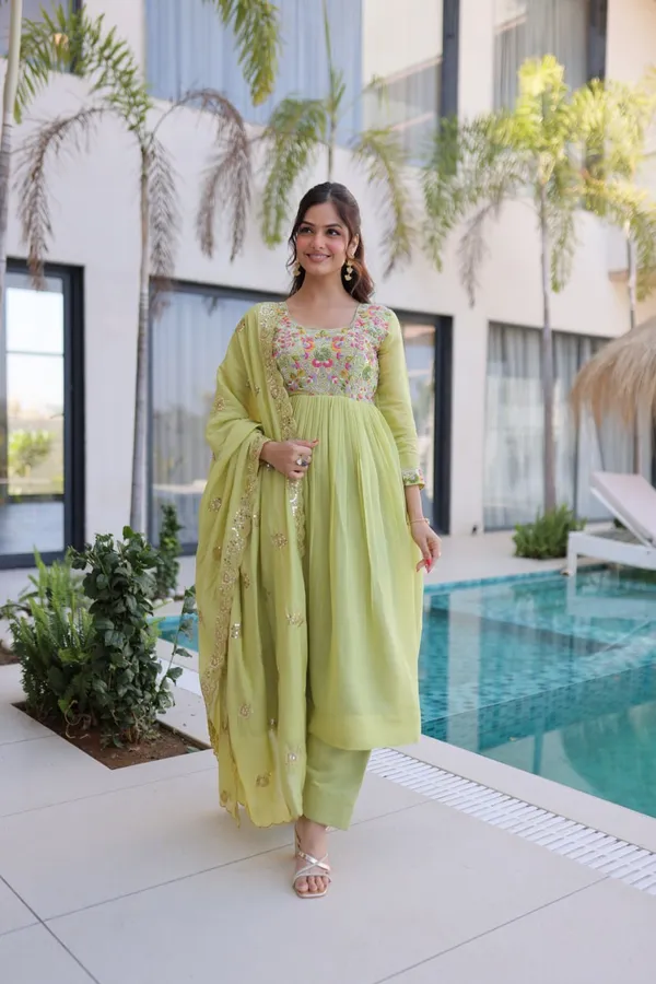 Luxury_Pista_Green_Mal_Chanderi_Embroidered_Gown_Pant_Dupatta_Set_For_Women