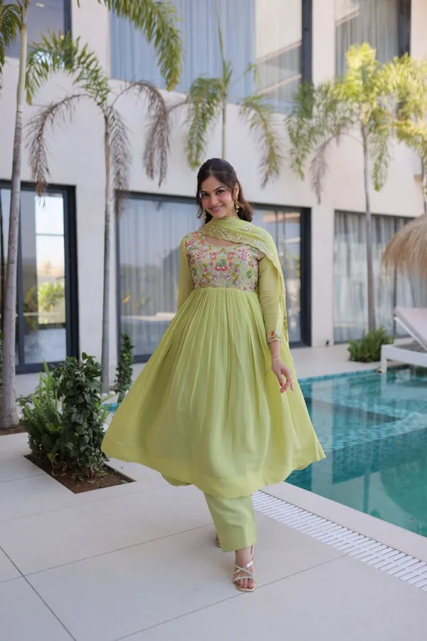 Luxury_Pista_Green_Mal_Chanderi_Embroidered_Gown_Pant_Dupatta_Set_For_Women