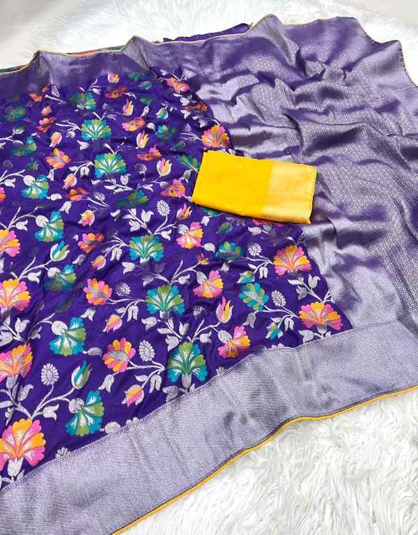 Purple_Meenakari_Floral_Jaal_Khadi_Crepe_Georgette_Saree_With_Rich_Pallu_And_Unstitched_Blouse