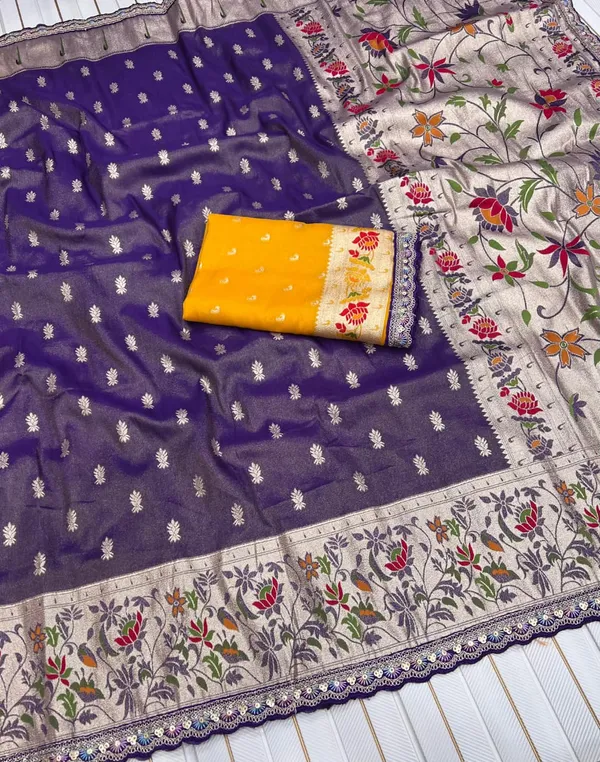 Royal_Purple_Meenakari_Paithani_Tissue_Silk_Saree_With_Rich_Zari_Pallu_&_Unstitched_Embroidered_Blouse