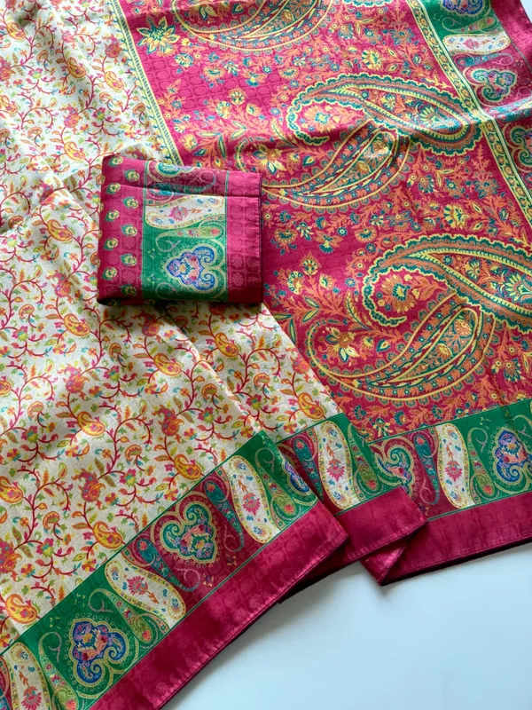 Rani_Pink_Paisley_Digital_Print_Dola_Silk_Saree_With_Jari_Weaving_Unstitched_Blouse