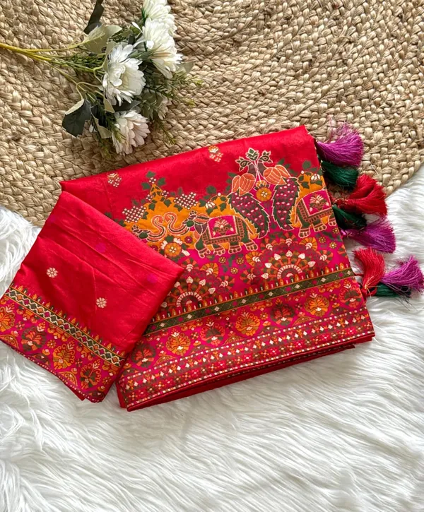 Premium_Rani_Pink_Kashmiri_Woven_Rajwadi_Pashmina_Dola_Silk_Saree_With_Tassel_Pallu_Unstitched_Blouse