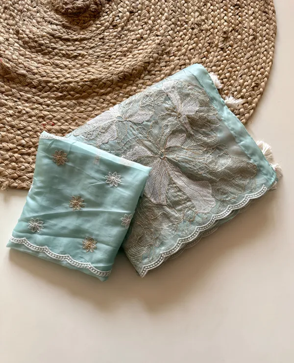 Pastel_Mint_Floral_Embroidered_Crystal_Tissue_Saree_With_Cutwork_Tassel_Pallu_And_Unstitched_Blouse