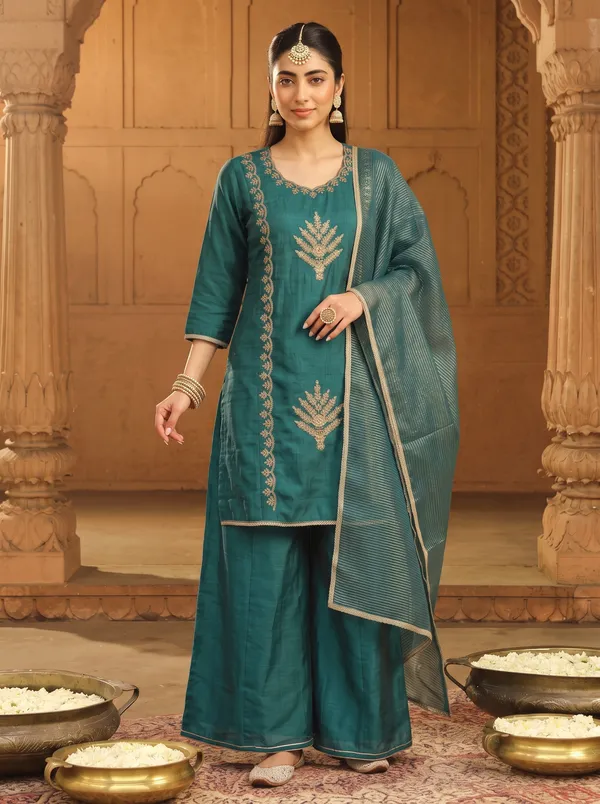 Gold_Silk_With_Lining_Embroidered_Straight_Kurta_with_Sharara_and_Dupatta
