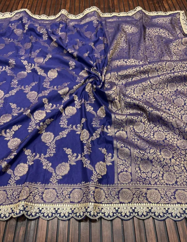 Royal_Blue_Floral_Jacquard_Khadi_Crepe_Georgette_Saree_With_Sequins_Cutwork_Lace_Unstitched_Blouse