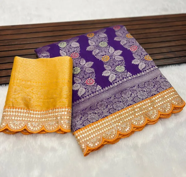 Royal_Purple_Meenakari_Jacquard_Khadi_Crepe_Georgette_Saree_With_Rich_Pallu_Unstitched_Blouse