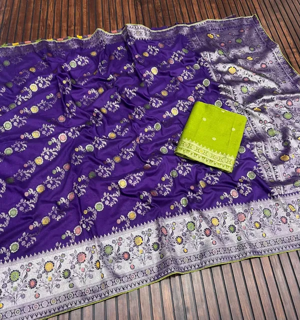Royal_Purple_Meenakari_Jacquard_Paithani_Silk_Saree_Rich_Pallu_Unstitched_Blouse
