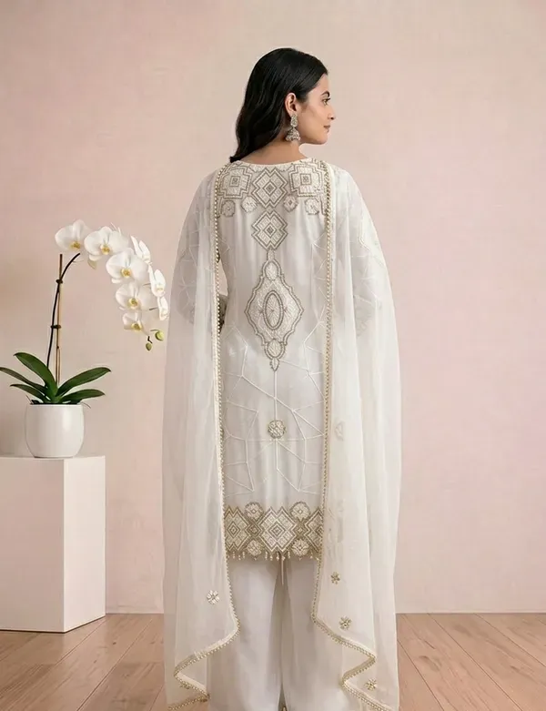 White_Georgette_Embroidery_Kurta_Palazzo_Set_With_Dupatta_For_Women