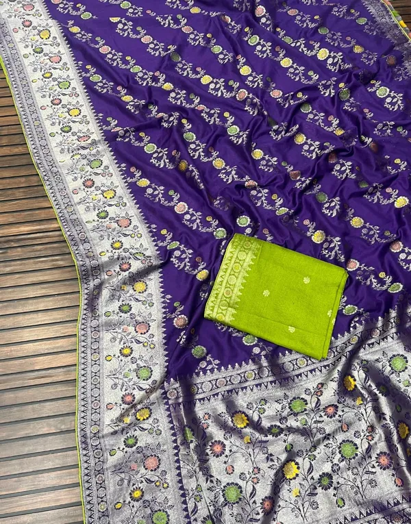 Royal_Purple_Meenakari_Jacquard_Paithani_Silk_Saree_Rich_Pallu_Unstitched_Blouse