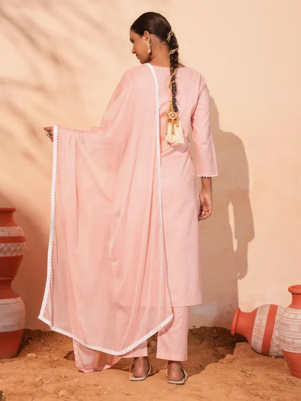 Pure_Cotton_Embroidered_Peach_Straight_Kurta_with_Pant_and_Dupatta_Sets