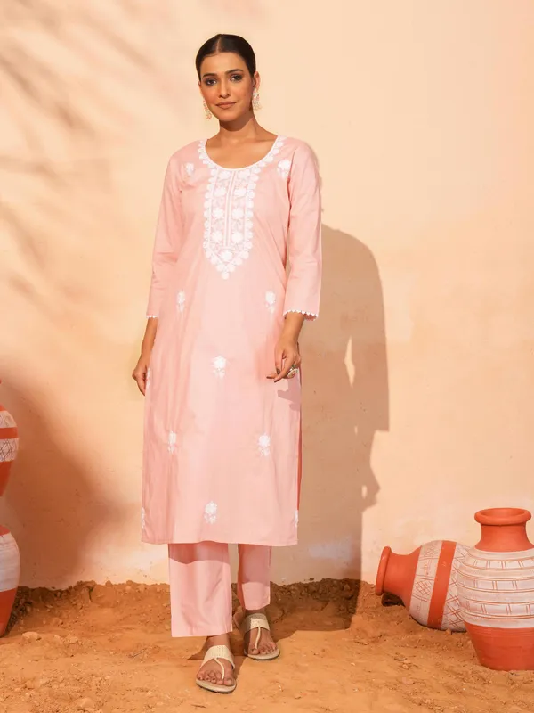 Pure_Cotton_Embroidered_Peach_Straight_Kurta_with_Pant_and_Dupatta_Sets