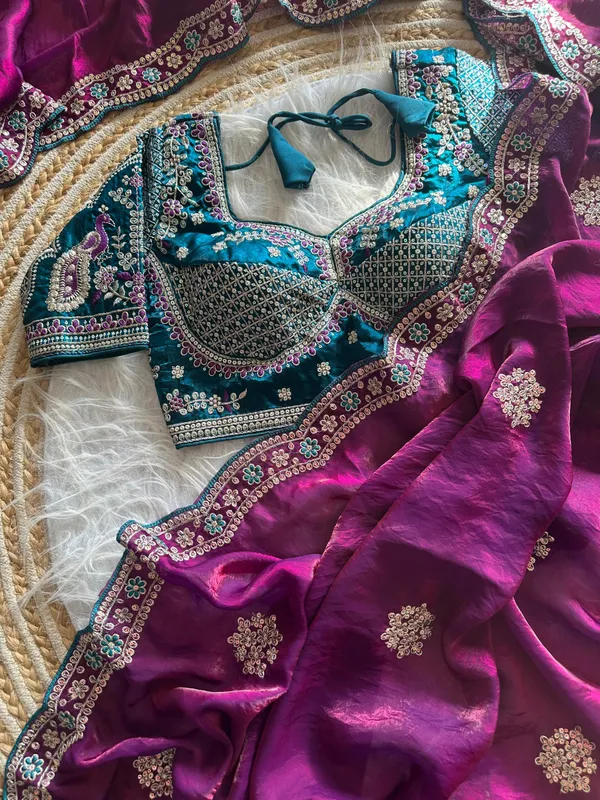 Purple_Sequins_Embroidered_Fendy_Satin_Designer_Saree_With_Stitched_Blouse